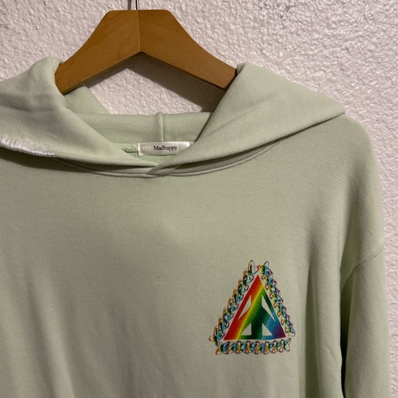 RARE Madhappy Rainbow Geometric Print Graphic Pullover Hoodie Unisex Size S - Picture 4 of 7